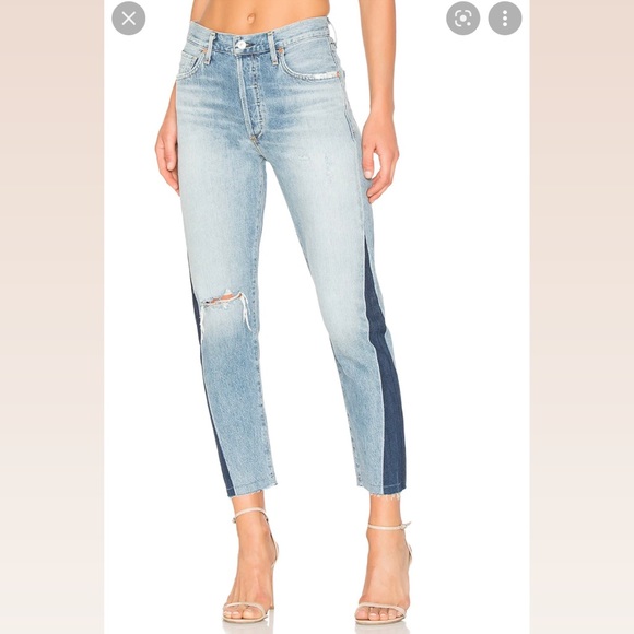 Citizens of Humanity Liya High Rise Shadow Side Seam Crop - Picture 2 of 10